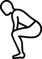 Simple Line Art Figure in Squatting Position Ideal for Fitness and Exercise Illustrations vector