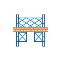 Distinctive scaffolding safety net icon representation for safety vector