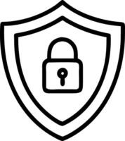 Shield with Padlock Symbol Representing Security and Protection for Digital Applications vector