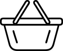Minimalist Shopping Basket Outline Design for E-commerce and Retail Use vector