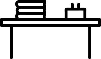 Minimalist Illustration of a Table with Stacked Towels and Spa Accessories vector
