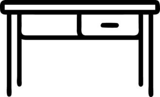 Minimalist Line Art Simple Desk Design for Home Office Decor or Digital Coloring Page vector
