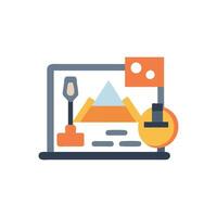 Modern site preparation icon design for construction tasks vector
