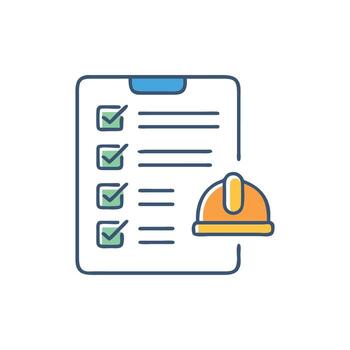 Distinctive site safety checklist icon representation for various tasks vector