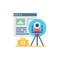 Quality site surveying icon for engineering tasks vector
