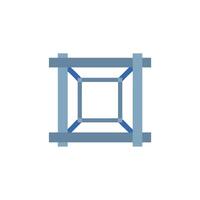 Quality steel frame icon for structural engineering vector