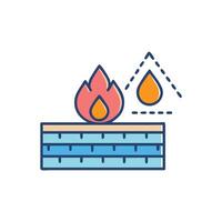 Distinctive structural fireproof coating icon representation vector