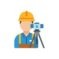 Modern surveyor icon design for land assessment vector
