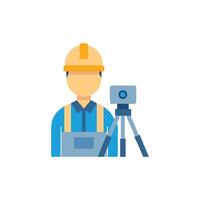 Distinctive surveyor icon representation for land surveying vector