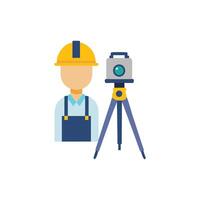 Quality surveyor icon for engineering projects vector