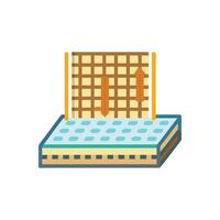 Distinctive thermal insulation panel icon representation vector