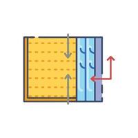 Modern thermal insulation panel icon design for energy savings vector