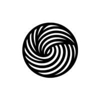 Circular Black and White Optical Illusion A Swirling, Stripped Evoking Movement and Depth on a Plain White Background. vector