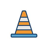 Stylish Traffic Cone Icon for Road Projects vector