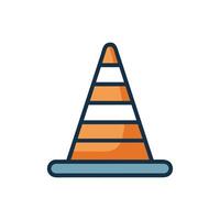 Traffic Cone Icon Indicating Safety Measures vector