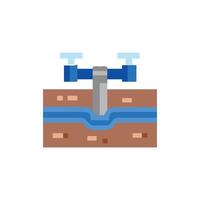 Underground Piping Icon for Construction Projects vector