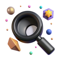 serene classic Black Magnifying Glass Icon Isolated for Search Functionality premium png
