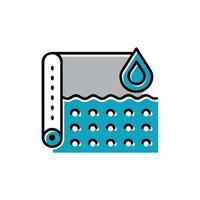 Stylish Waterproofing Membrane Icon Design vector