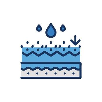 Waterproof Membrane Application Icon for Construction vector