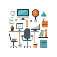 Artistic Icons for Inspiring Workspace Environments vector