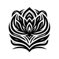 Intricate Black and White Floral MandalaLike with Organic, Abstract Lines on a Plain White Background, Evoking a Sense of Calm and Balance. vector