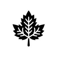 Bold, Minimalist Black Maple Leaf Silhouette Isolated on White Background, Depicting Natures Geometric Precision. vector