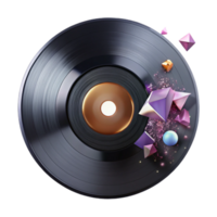 impressive abstract Black Vinyl Record Closeup Transparent for Music Projects premium png