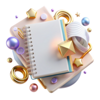 extraordinary classic Blank Notebook Mockup Spiral Bound Cutout for Note Taking premium png