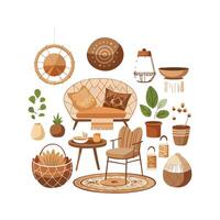 Stylized Icons for Boho Chic Home Design vector