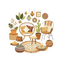 Unique Boho Chic Design Elements Icons vector