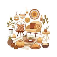 Creative Boho Chic Elements Icons for Design vector