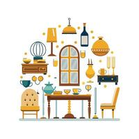 Elegant Icons Collection for Dining Table vector