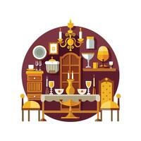 Chic Icons for Dining Room Setup Design vector