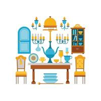 Illustration Icons for Dining Room Designs vector