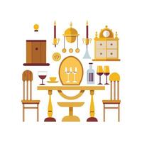 Unique Icons for Dining Room Setup Design vector