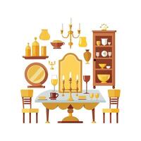 Artistic Icons for Elegant Dining Room vector