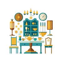 Unique Dining Room Icons for Setup Design vector