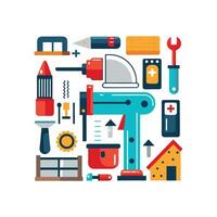 Creative Icons for DIY Home Improvements vector