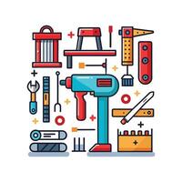 Unique Illustrations for Home DIY Icons vector