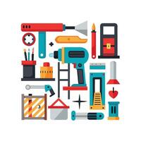 Unique Illustrative Icons for Home Improvement vector