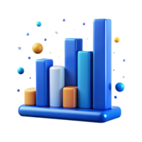 vibrant abstract Blue Bar Graph with Labels Isolated for Marketing Data high resolution png