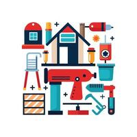 Chic Icons for DIY Home Improvement Projects vector