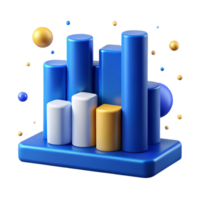 beautiful abstract Blue Bar Graph with Labels Isolated for Marketing Data detailed png
