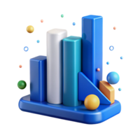 impressive rustic Blue Bar Graph with Labels Isolated for Marketing Data original png