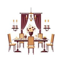 Creative Icons for Long Dining Room Setup vector