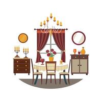 Chic Icons for Elegant Dining Room Setups vector