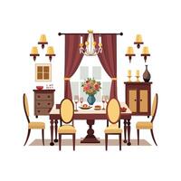 Stylish Icons for Long Dining Room Tables vector