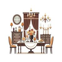 Quality Icons for Elegant Long Dining Design vector