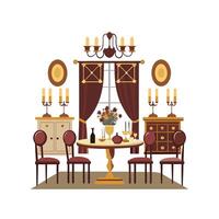 Sophisticated Icons for Long Dining Design vector
