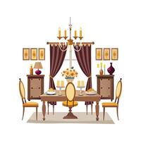 Elegant Icons for Long Dining Room Setup vector